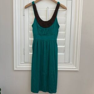 3/$10 🛒🛍️ Soprano Teal Blue Tank Dress with Beaded Collar - Size Medium